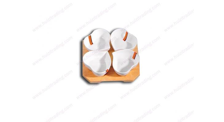 Porcelain chip and dip set