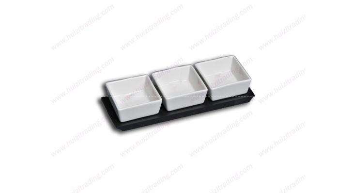 Porcelain chip and dip set