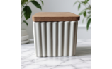 Squre Ceramic Scented Candle Container with wood lid